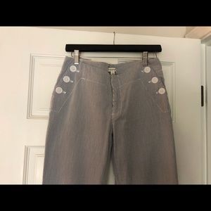 Cotton striped sailor pant